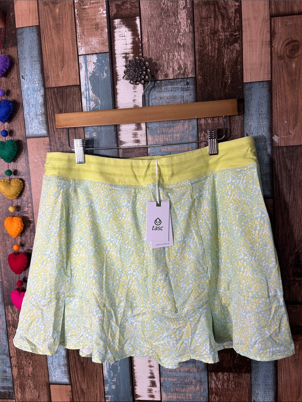 Tasc Athletic Light Yellow Floral Skort